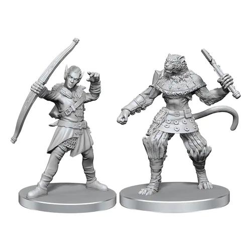 Elf Hunter & Catfolk Bandit: Pathfinder Deep Cuts Unpainted Miniatures (W26)
