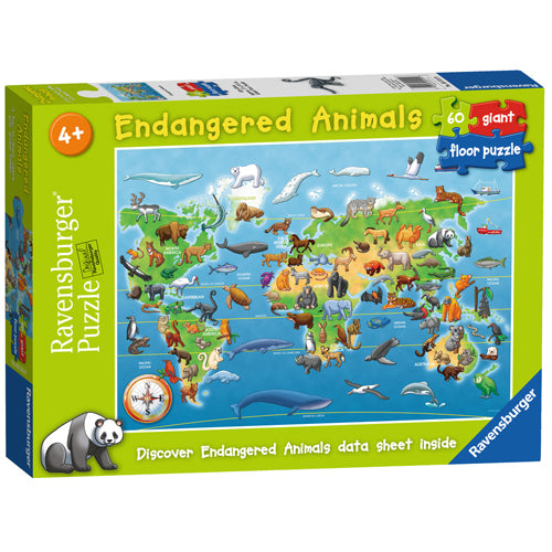 Endangered Animals Giant Floor Puzzle, 60pc