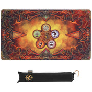 Enhance TCG Playmat with Stitched Edges and Drawstring Pouch (Flames)