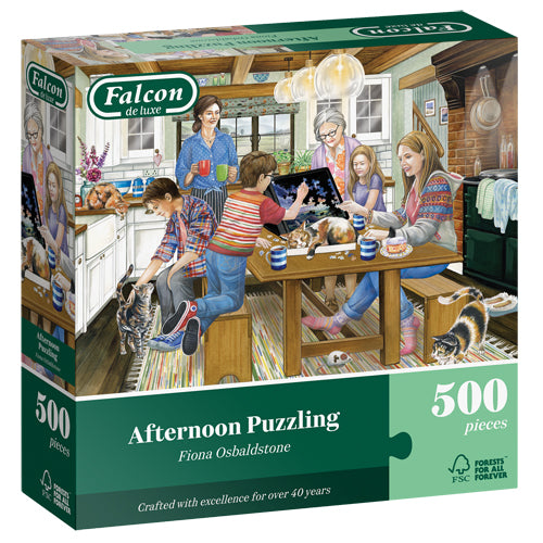 Falcon de Luxe - Afternoon Puzzling - 500 Piece Jigsaw Puzzle