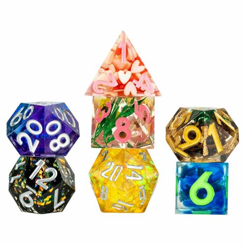 FanRoll Mystery Misfit Sharp Edge Resin Polyhedral Dice Set