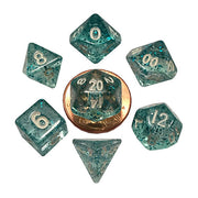 Fanroll - 10mm Mini Polyhedral Dice set - Ethereal Light Blue