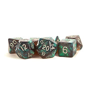 Fanroll - 16mm Acrylic Polyhedral Dice Set: Stardust Grey w/ Silver Numbers