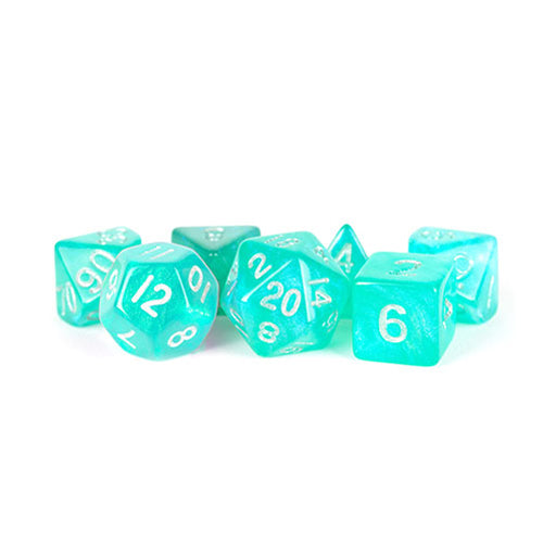 Fanroll - 16mm Acrylic Polyhedral Dice Set: Stardust Turquoise