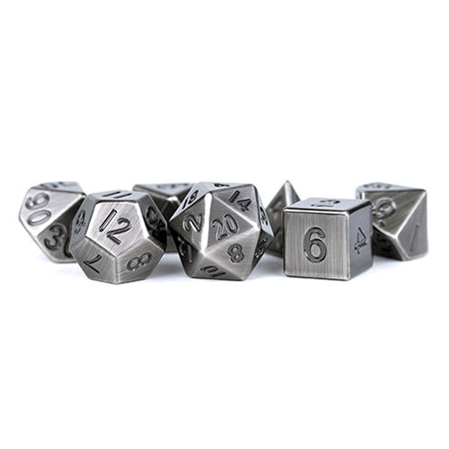 Fanroll - 16mm Metal Polyhedral Dice Set: Antique Silver