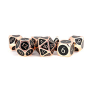 Fanroll - 16mm Metal Polyhedral Dice Set: Copper w/ Black Enamel