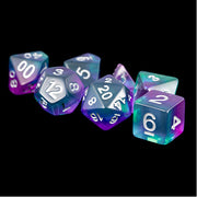 Fanroll - 16mm Resin Polyhedral Dice Set: Blue Aurora