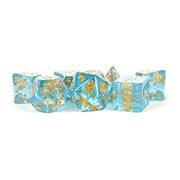 Fanroll - 16mm Resin Polyhedral Dice Set: Blue w/ Gold Foil
