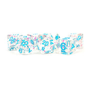 Fanroll - 16mm Resin Polyhedral Dice Set: Clear Confetti