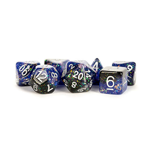 Fanroll - 16mm Resin Polyhedral Dice Set: Eternal Blue/Black
