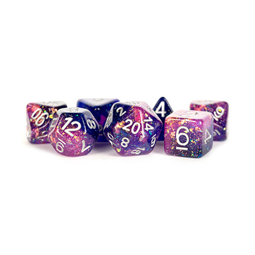 Fanroll - 16mm Resin Polyhedral Dice Set: Eternal Purple/Blue