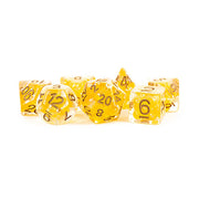 Fanroll - 16mm Resin Polyhedral Dice Set: Pearl Citrine with Copper Numbers