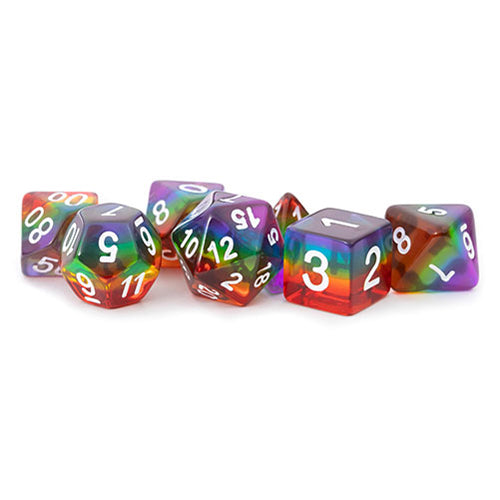 Fanroll - 16mm Resin Polyhedral Dice Set: Translucent Rainbow