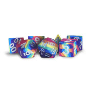Fanroll - 16mm Sharp Edge Silicone rubber Poly Dice Set: Rainbow