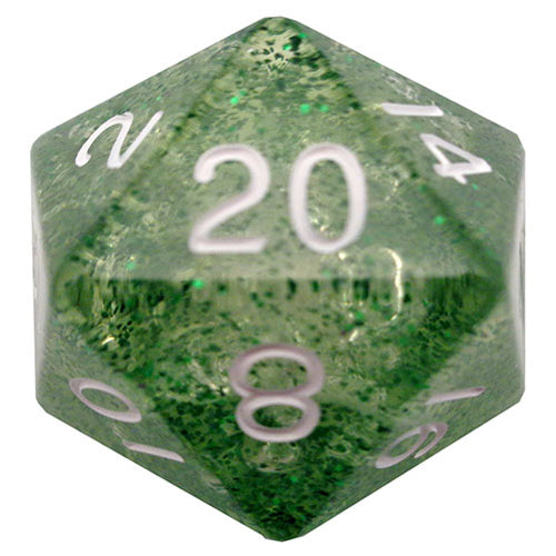 Fanroll - 35mm Mega Acrylic D20 - Ethereal Green with White Numbers