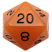 Fanroll - 35mm Mega Acrylic D20 - Glow Orange with Black Numbers