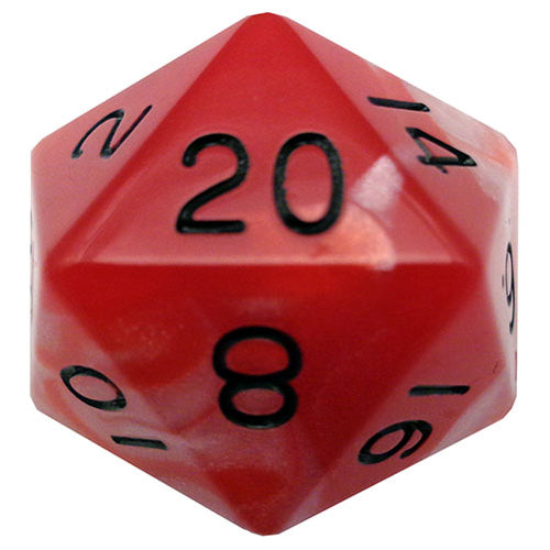 Fanroll - 35mm Mega Acrylic D20 - Red/White w/ Black Numbers
