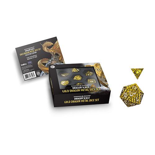 Fanroll - D&D Dragon Scale Metal Dice Set - Gold