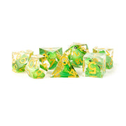 Fanroll - Handcrafted Sharp Edge Resin Dice Set: Frog Dice