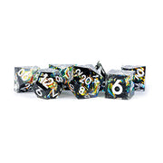 Fanroll - Handcrafted Sharp Edge Resin Dice Set: Simmering Coal