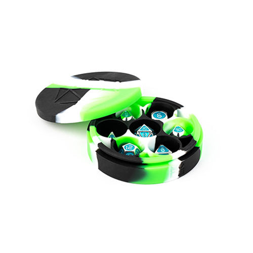 Fanroll - Silicone Round Dice Case - Green/Black/White