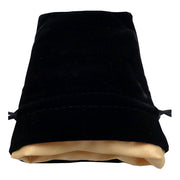 Fanroll - Small Velvet Dice Bag - Black w/ Gold Satin