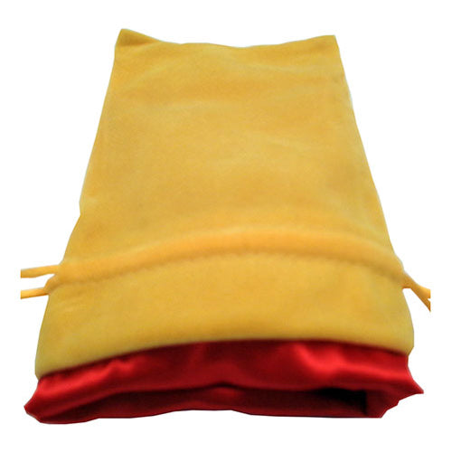 Fanroll - Small Velvet Dice Bag - Gold w/ Red Satin