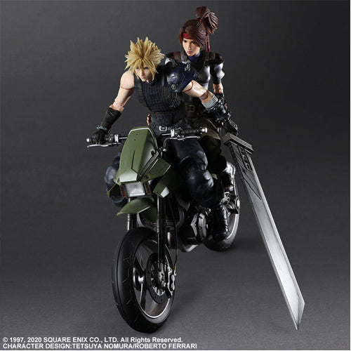 Final Fantasy Vii Remake Play Arts Kai Action Figure Jessie, Cloud & Motorcycle Set