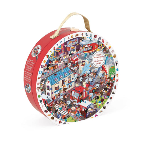 Fire Brigade 208 Pieces Children's Jigsaw Puzzle In Suitcase Box With Hidden Images