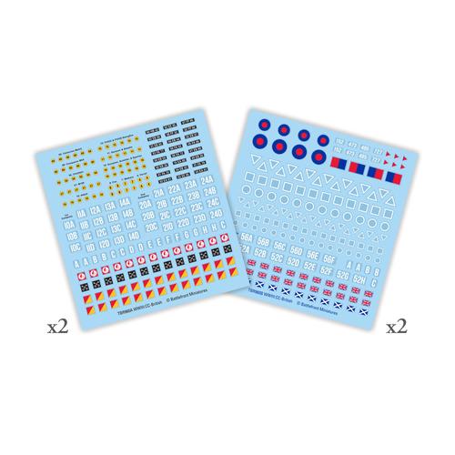 Flames of War: British Decals (x4 decal sheets) (Checkpoint Charlie)