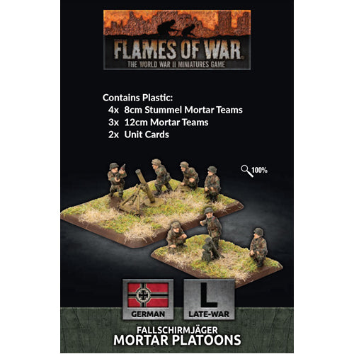Flames of War: Fallschirmjager 8cm/12cm Mortar Platoon (x4 each Plastic)