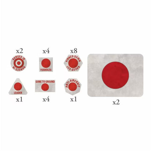 Flames of War: Japanese MW Tokens (x20) and Objectives (x2)