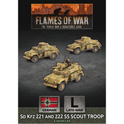 Flames of War: Sd Kfz 221 and 222 SS Scout Troop (x3 Plastic)
