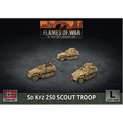 Flames of War: Sd Kfz 250 8cm/7.5cm/2cm Scout Platoon (x3 Plastic)