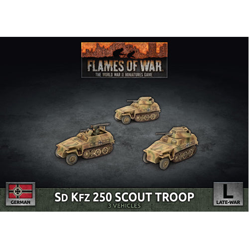 Flames of War: Sd Kfz 250 8cm/7.5cm/2cm Scout Platoon (x3 Plastic)
