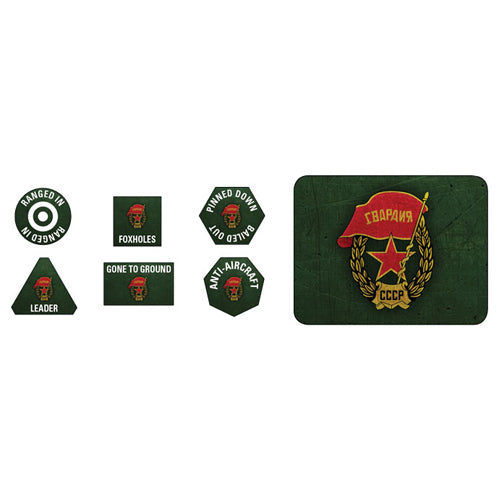 Flames of War: Soviet Guards Tokens (x20) and Objectives (x2)
