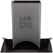 Fold Up Leather Dice Tower: Black
