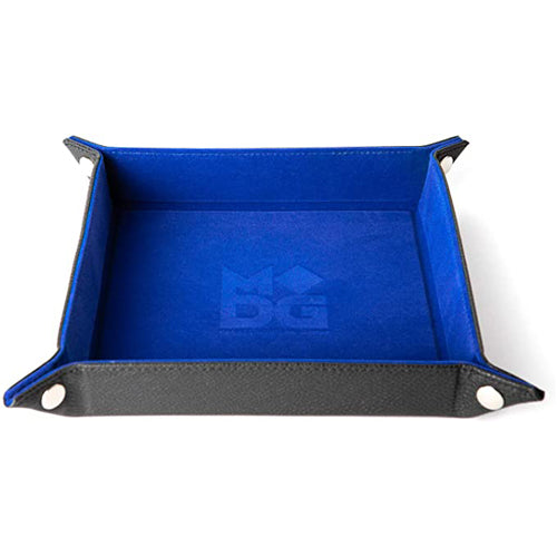 Fold Up Velvet Dice Tray: Blue