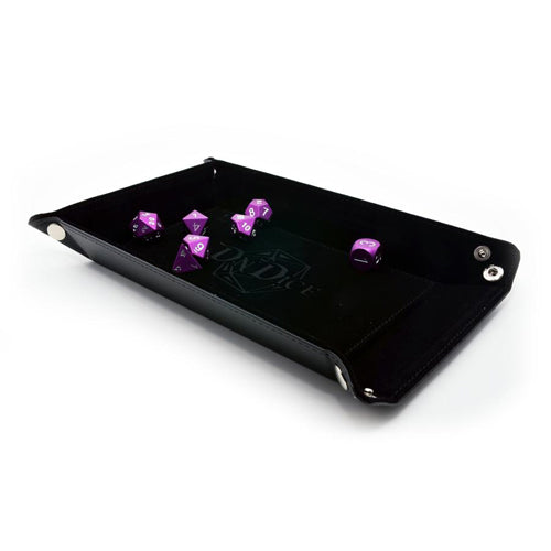 Folding Dice Tray - Felt Folding Tray, Black