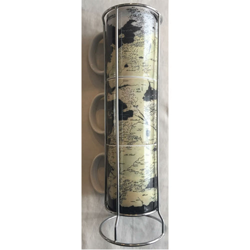 Game of Thrones Mugs Map of Westeros Stacking Set of 3