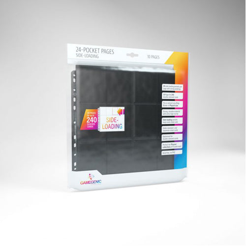 Gamegenic 24-Pocket Sideloading Pages 10 pcs pack Black