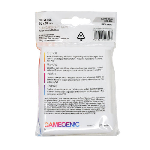 Gamegenic Matte Standard Card Game Sleeves 66 X 91 mm (50) Back