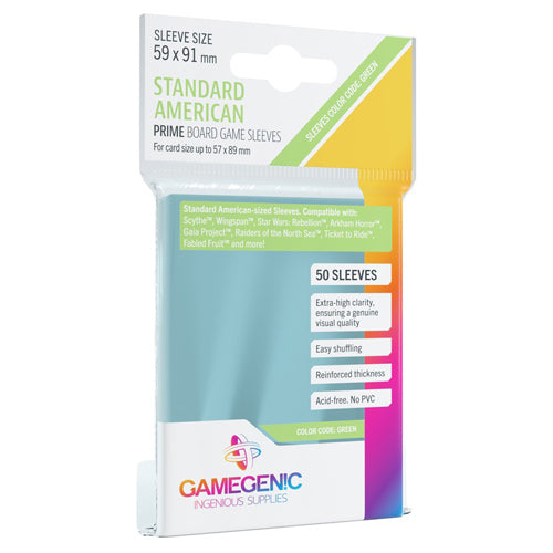 Gamegenic Prime Standard American Sized Sleeves 59 X 91 mm (50)
