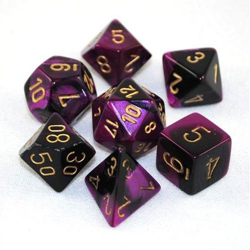 Gemini Poly 7 Set: Black-Purple/Gold