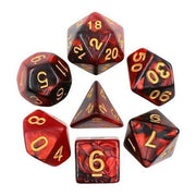 Gemini Poly 7 Set: Black-Red/Gold