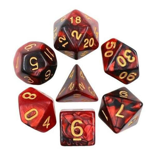 Gemini Poly 7 Set: Black-Red/Gold