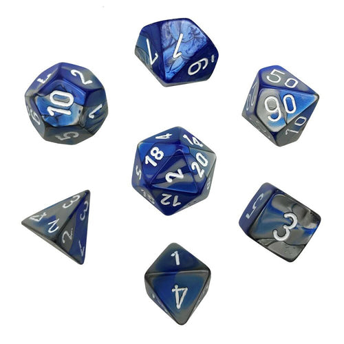 Gemini Poly 7 Set: Blue-Steel/White
