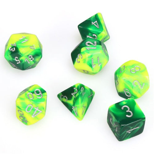 Gemini Poly 7 Set: Green-Yellow/Silver