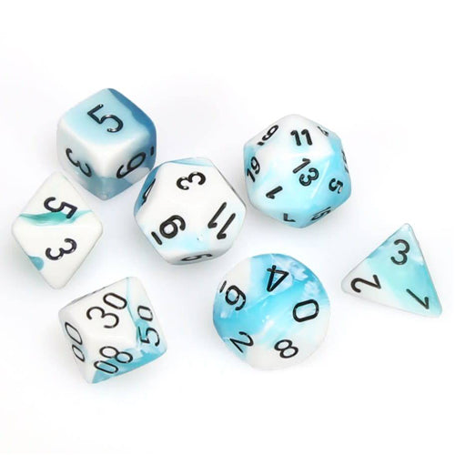 Gemini Poly 7 Set: White-Teal/Black
