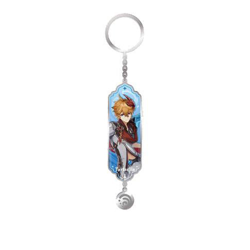 Genshin Impact Character Drawing Card Metal Keychain Tartaglia aka Childe